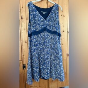 Hula Doll Hawaii Blue Silk Dress Women’s Large SILK